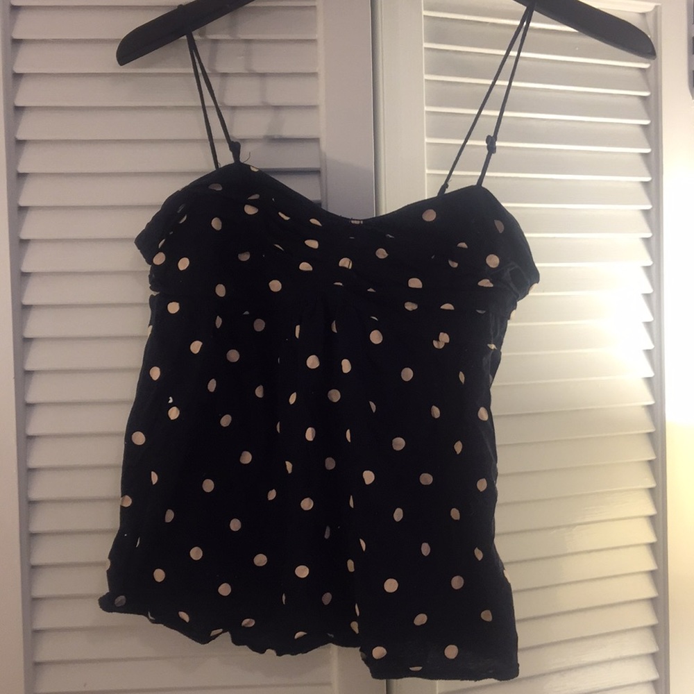 J Crew polka dot navy camisole